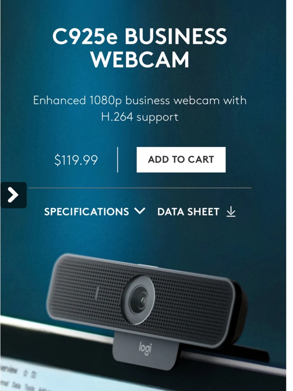 Logitech Business Webcam in Black and Gray - Brand new in unopened box
